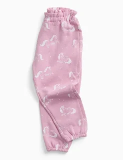 Cotton Blend Unicorn Frill Waist Joggers (3 Mths-6 Yrs)