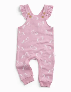 Cotton Blend Unicorn Frill Dungarees (3-3 Yrs)