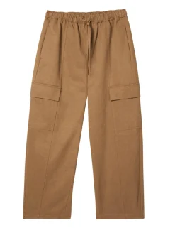 Cotton Blend Utility Barrel Leg Trouser