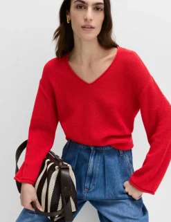 Cotton Blend V-Neck Slim Fit Jumper