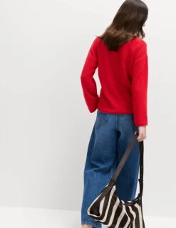 Cotton Blend V-Neck Slim Fit Jumper