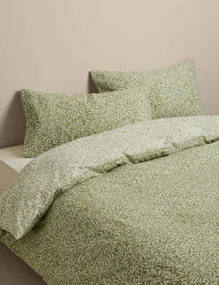 Cotton Blend Willow Leaf Printed Bedding Set