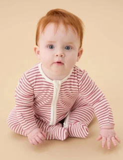 Cotton Blend Zip Sleepsuit (0-24 Mths)