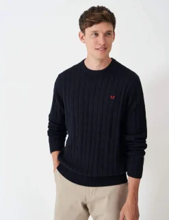 Cotton Cable Crew Neck Jumper