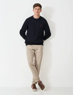 Cotton Cable Crew Neck Jumper