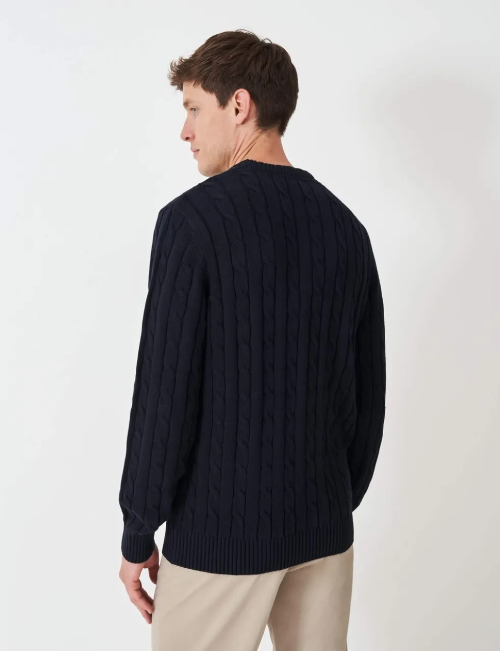 Cotton Cable Crew Neck Jumper