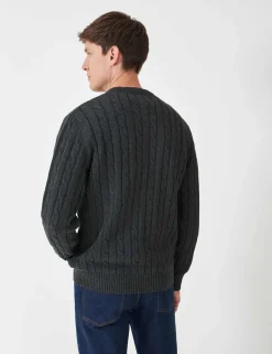 Cotton Cable Crew Neck Jumper