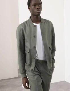 Cotton Linen Blend Bomber