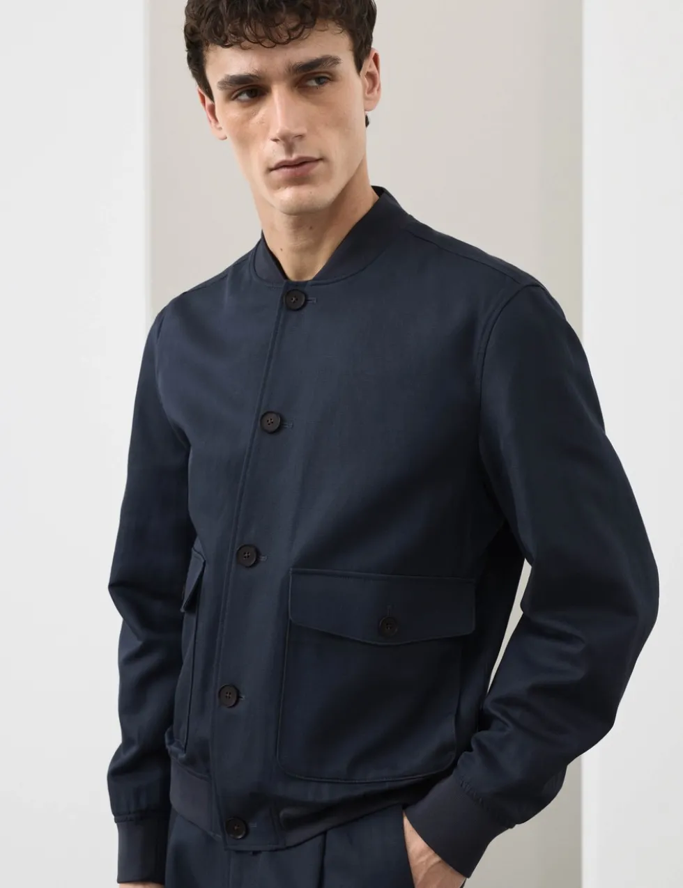 Cotton Linen Blend Bomber