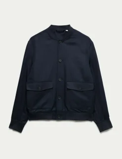 Cotton Linen Blend Bomber