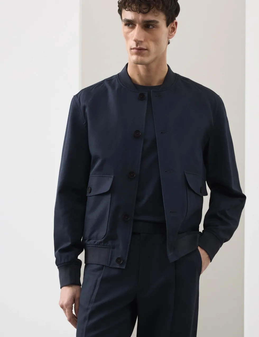 Cotton Linen Blend Bomber