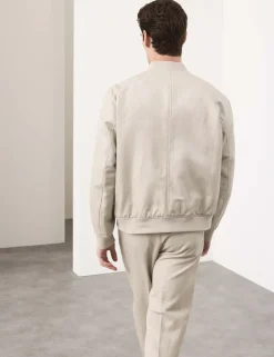 Cotton Linen Blend Bomber