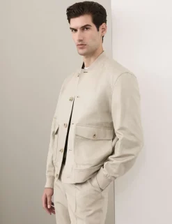 Cotton Linen Blend Bomber