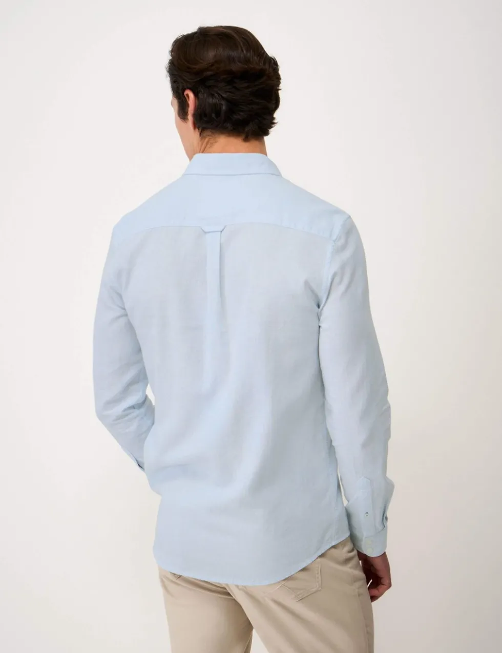 Cotton Linen Blend Micro Stripe Shirt