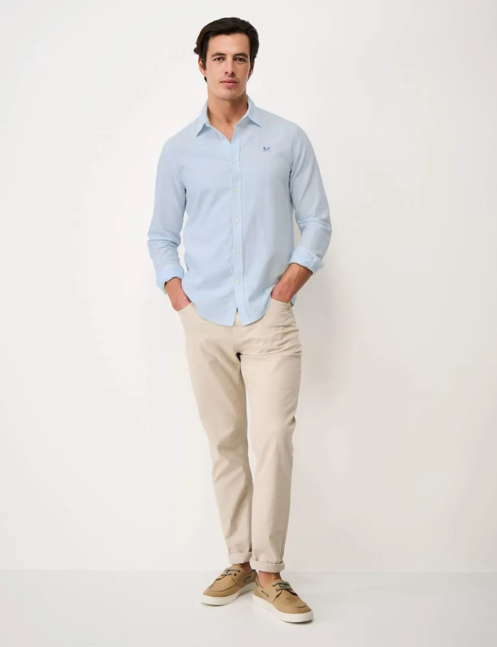 Cotton Linen Blend Micro Stripe Shirt