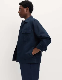 Cotton Linen Blend Overshirt