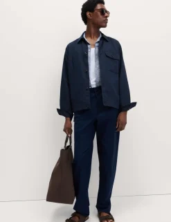 Cotton Linen Blend Overshirt