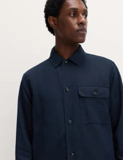 Cotton Linen Blend Overshirt