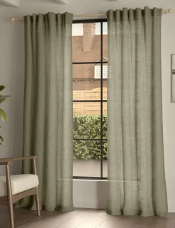 Cotton Linen Blend Sheer Multiway Curtains