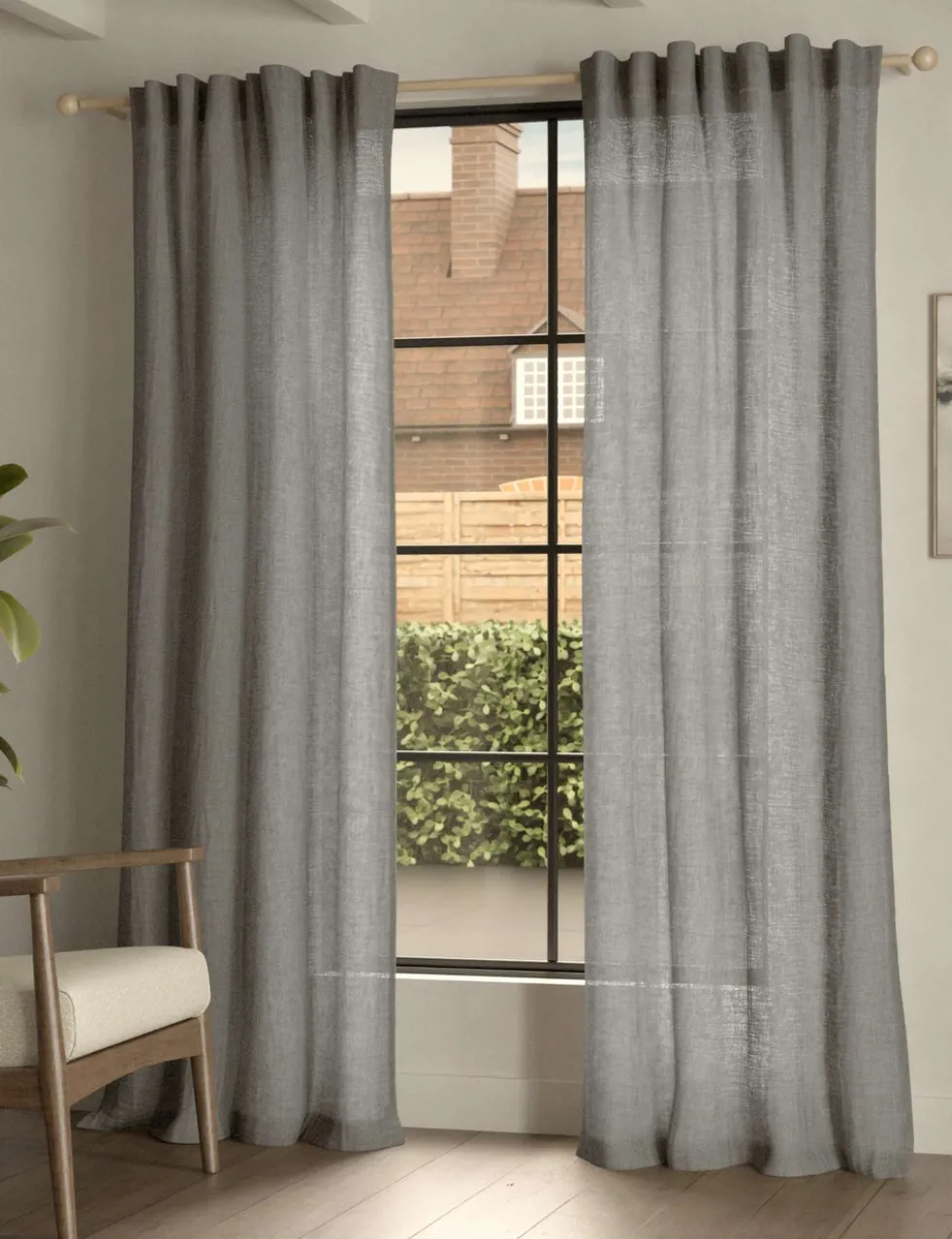 Cotton Linen Blend Sheer Multiway Curtains