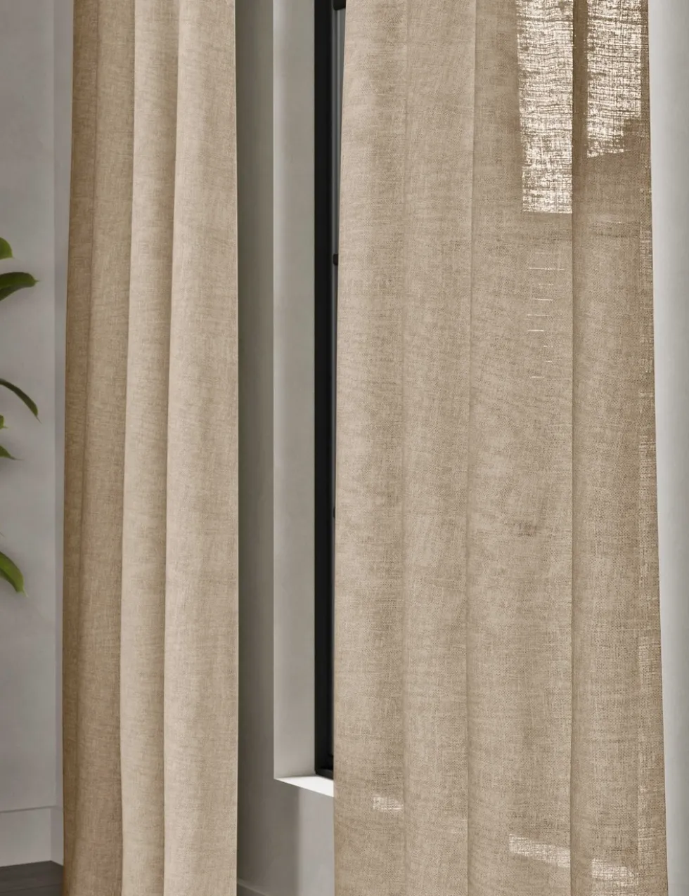 Cotton Linen Blend Sheer Multiway Curtains