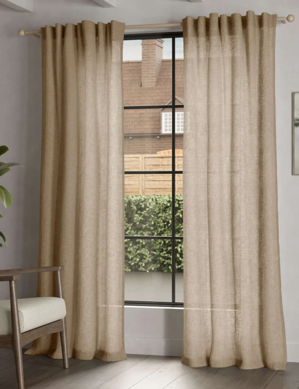 Cotton Linen Blend Sheer Multiway Curtains