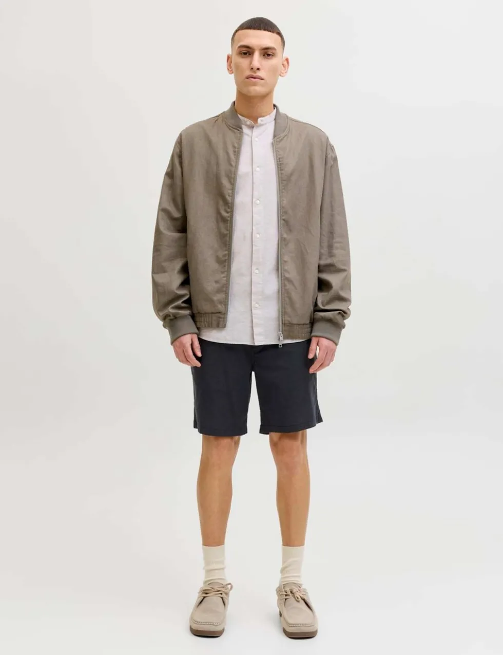 Cotton Linen Blend Shorts