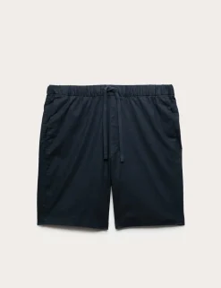 Cotton Linen Blend Stretch Shorts
