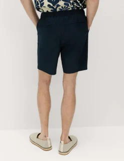 Cotton Linen Blend Stretch Shorts
