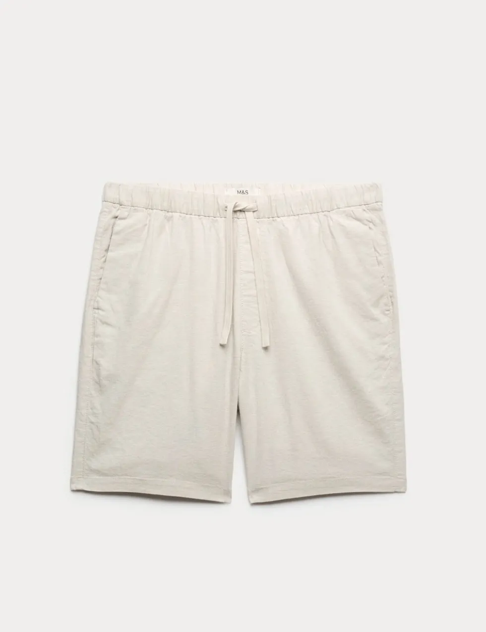 Cotton Linen Blend Stretch Shorts