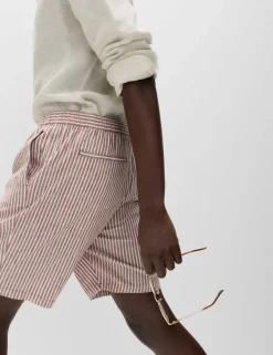 Cotton Linen Blend Stretch Shorts