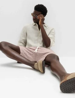 Cotton Linen Blend Stretch Shorts
