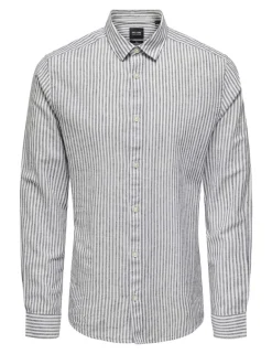 Cotton Linen Blend Striped Shirt