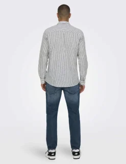Cotton Linen Blend Striped Shirt