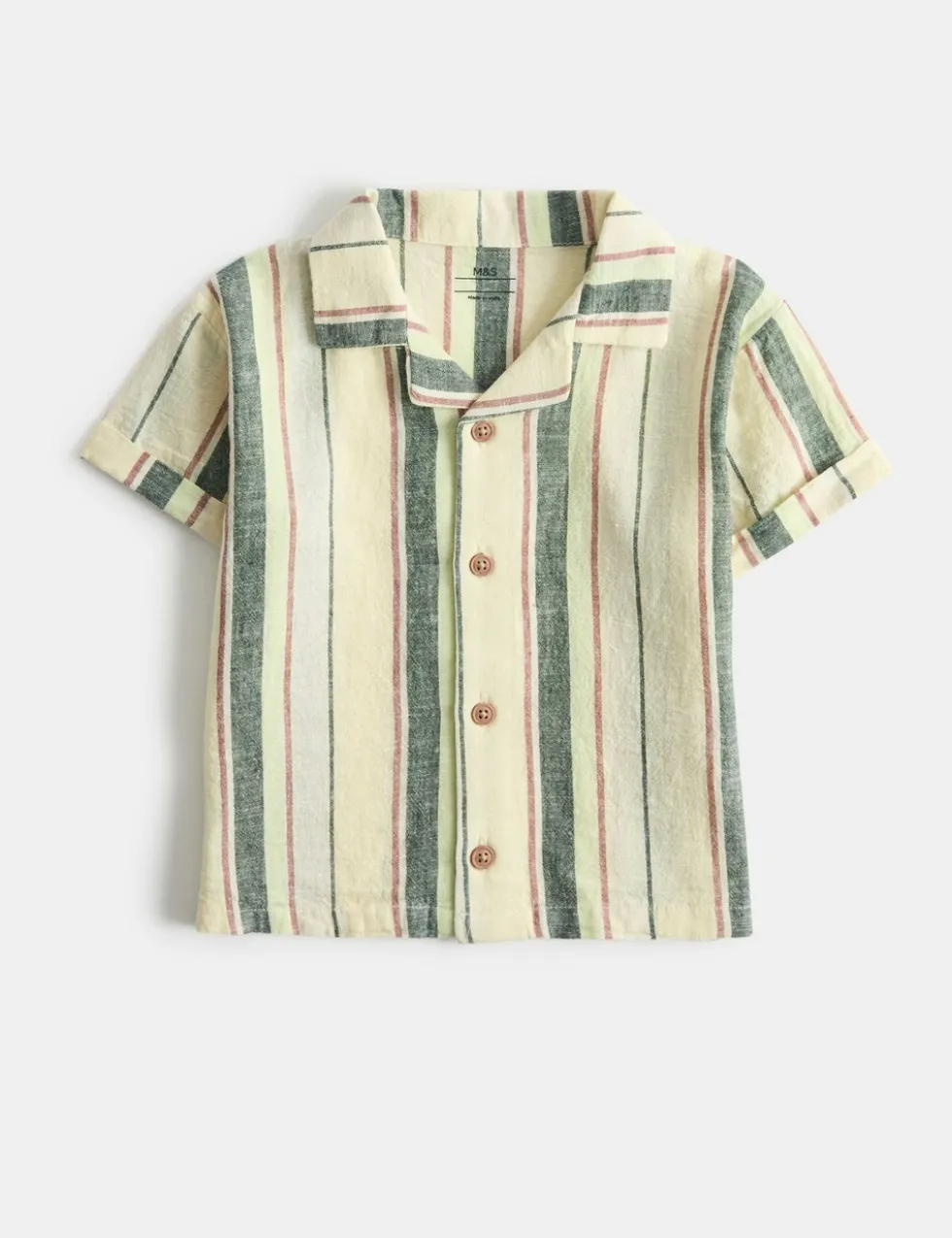 Cotton Linen Blend Striped Shirt (0-5 Yrs)