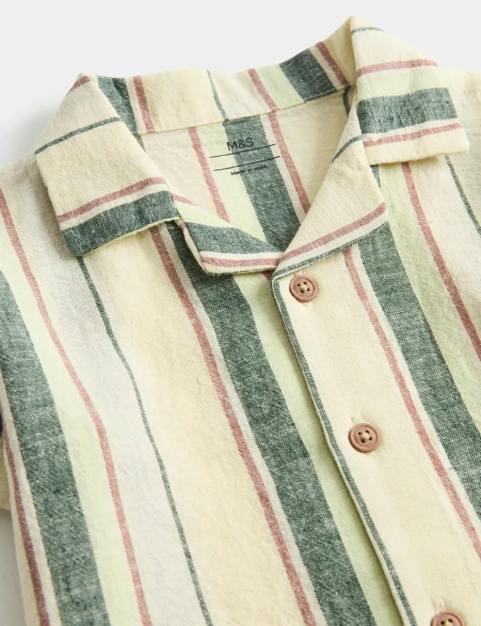 Cotton Linen Blend Striped Shirt (0-5 Yrs)