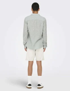 Cotton Linen Blend Striped Shirt