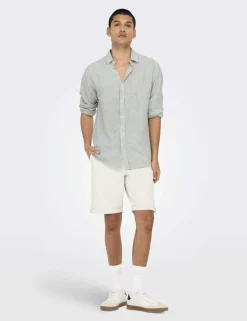 Cotton Linen Blend Striped Shirt