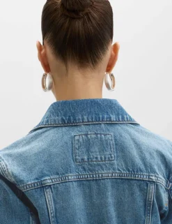 Cotton Lyocell Blend Denim Trucker Jacket