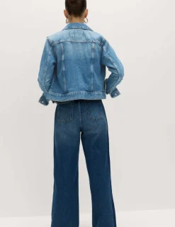 Cotton Lyocell Blend Denim Trucker Jacket