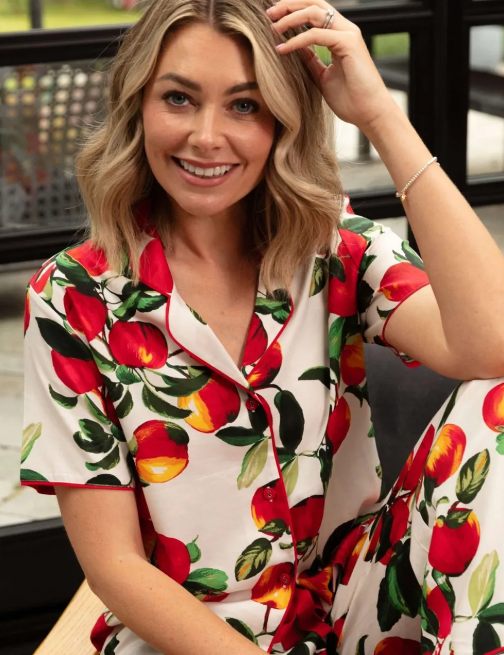 Cotton Modal Apple Print Pyjama Top