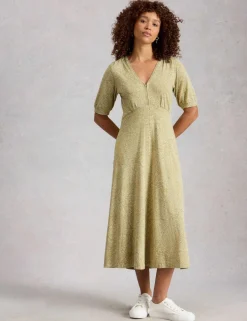 Cotton Modal Blend Jersey Midi Tea Dress