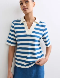 Cotton Modal Blend Striped T-Shirt