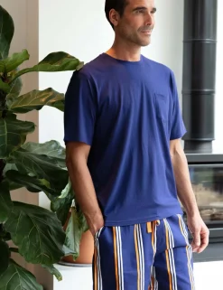 Cotton Modal Blend Striped Pyjama Shorts