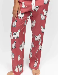 Cotton Modal Cat Print Pyjama Bottoms