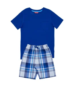 Cotton Modal Checked Pyjamas (2-13 Yrs)
