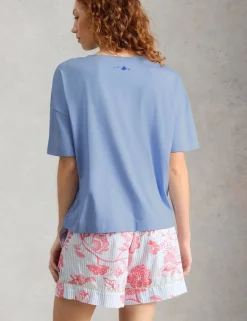 Cotton Modal Embroidered Pyjama Top