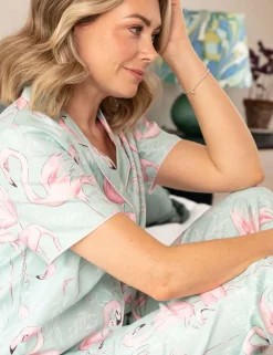 Cotton Modal Flamingo Print Pyjama Bottoms