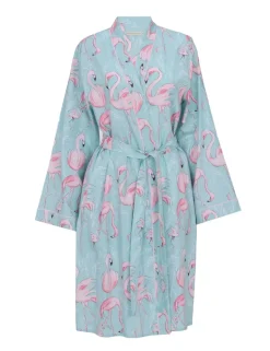 Cotton Modal Flamingo Short Dressing Gown
