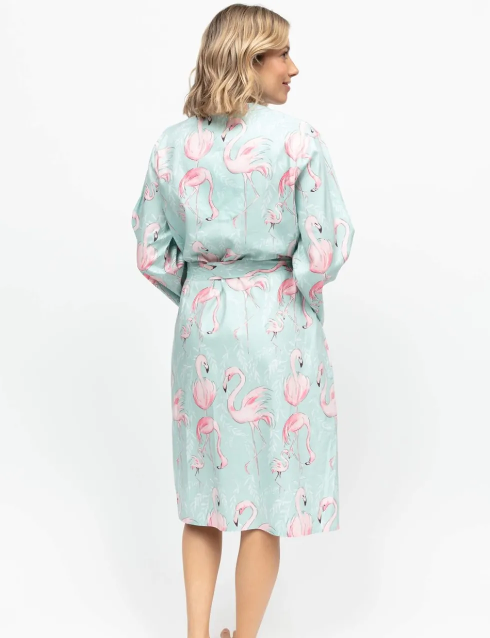 Cotton Modal Flamingo Short Dressing Gown